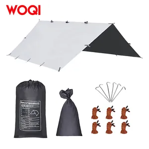 Woqi Lightweight camping tarp colorful rain fly tent waterproof 3000+ sunshade ripstop material