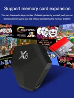Stick de jeu rétro X6 64 Go avec sortie 4K et prise en charge de deux manettes 2.4G, compatible 4 joueurs et téléchargement de jeux pour la famille