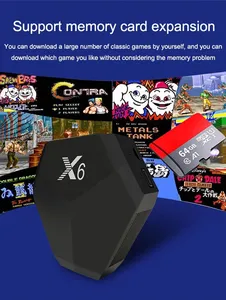 Consola de Juegos Retro X6 de 64 GB con Salida 4K y Dos Controles Inalámbricos de 2.4G, Compatible con 4 Jugadores y Descarga de Juegos para la Familia - Product Image 1