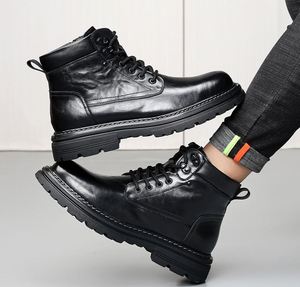 2026 Viral Men's Full-Grain Leather Ankle <b>Boots</b> | Winter Fur-Lined Waterproof Lightweight Workwear High-Top Design for <b>Boots</b> - Product Image 4