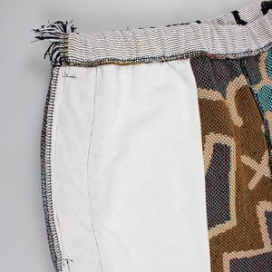 중국 제조업체 맞춤형 통기성 힙합 태피스트리 바지, 태슬 장식 면 혼방 자카드 짜임 반바지 (남성용) - Product Image 6