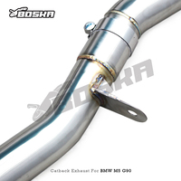 Système d'échappement Catback de luxe personnalisé en titane avec tuyau en Z et valve en acier inoxydable pour M5/M6 G90/G99 LCI 4.4T 2024-2025 (garantie 3 ans)