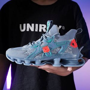 รองเท้ากีฬาผู้ชายสำหรับฤดูใบไม้ผลิและฤดูใบไม้ร่วง น้ำหนักเบา ระบายอากาศได้ดี พื้นรองเท้า EVA ช่วยลดแรงกระแทก พื้นรองเท้าด้านนอกทำจากยางกันลื่น - Product Image 2