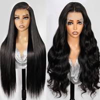 Perruque frontale complète 13x6 sans colle en cheveux humains, cuticules alignées, cheveux vietnamiens bruts, nœuds pré-coupés/décolorés pour perruque frontale HD