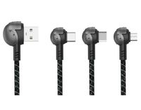 Kabel Elbow Tipe-C Nylon Braided Custom Pabrik dengan Konduktor Tembaga Murni untuk Pengisian Cepat 3A, Penggunaan Kamera, Opsi Label Pribadi
