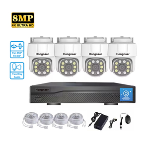 Hongnaer 8MP eseecloud hai cách âm thanh 4Ch ngoài trời POE NVR CCTV Kit không dây IP PTZ an ninh Hệ thống Camera 4K hệ thống giám sát - Product Image 1