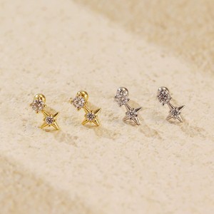Orecchini a perno a stella in <span class=keywords><strong>argento</strong></span> sterling 925 all'ingrosso con zirconia cubica per piercing helix e <span class=keywords><strong>trago</strong></span> da donna - Product Image 1