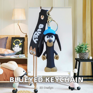 Llavero de PVC ecológico con diseño de la familia <span class=keywords><strong>Bluey</strong></span> y personajes de Bingo, muñeco de cachorro, colgante para bolso y <span class=keywords><strong>coche</strong></span>, venta al por mayor - Product Image 4