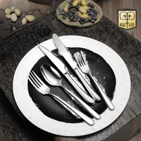 Ensemble de couverts en argent poli miroir 4 pièces personnalisé manche lisse fourchette couteau cuillère vaisselle moderne pour cuisine Banquet/mariage