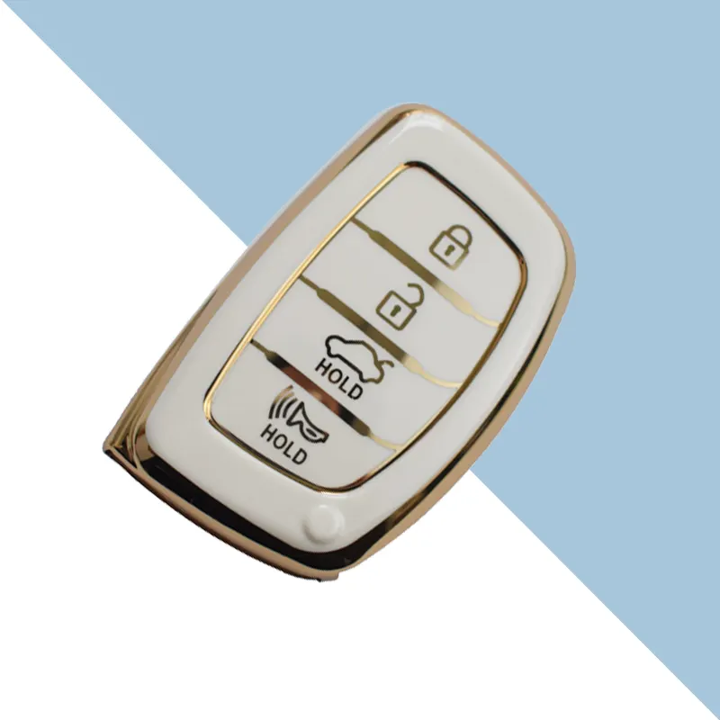 Factory direct Wholesale TPU Golden line Solft Car Key Cover for Hyundai Ix35 Ix45 I10 I30 I40 Tucson Santa Fe Rena Sonata