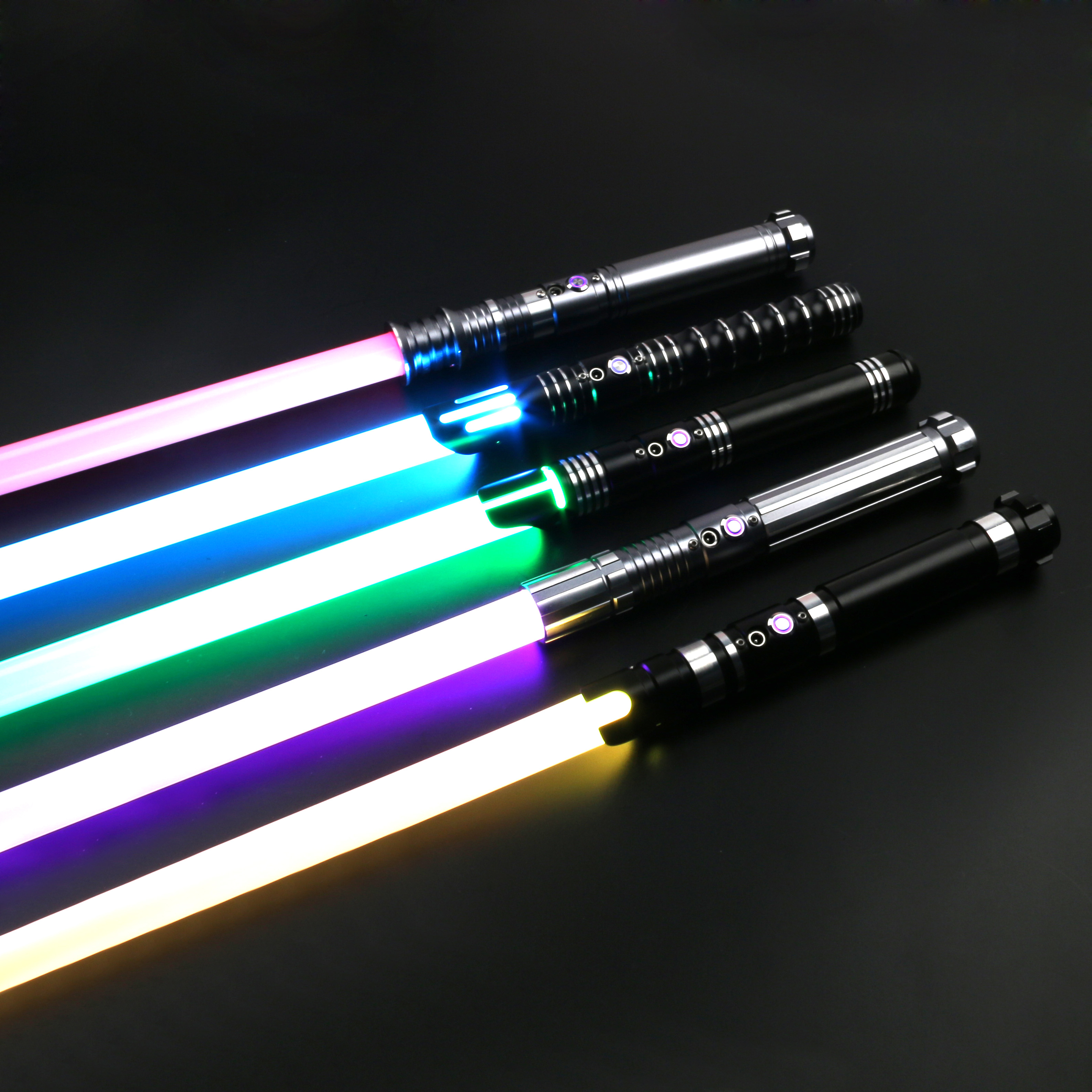 RGB Lightsaber Metal Hilt Dueling Lightsaber 12 Colors Changing Saber Flash on Clash Stunt with 10 Sound Fonts