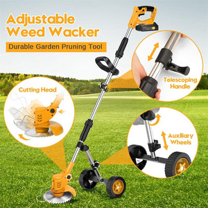 Tondeuse à gazon sans fil 21V avec 2 batteries, tondeuse à gazon à batterie lithium haute puissance, kit de désherbeur de jardin portatif - Product Image 3