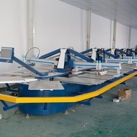Machine de sérigraphie textile automatique pour t-shirt ovale 4 couleurs