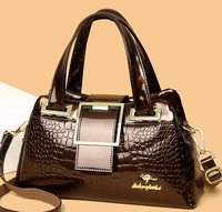 Sac fourre-tout de luxe pour femme, sac à main vintage en cuir PU gaufré croco, grande capacité, sac à bandoulière avec sangle pour le travail et les voyages