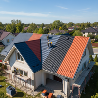 Tôle de Toiture en Aluminium-Zinc de Qualité Export, Matériau de Toiture Anti-Corrosion, Tuile Métallique Revêtue de Pierre