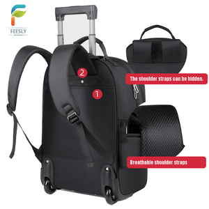 Lightweight Waterproof Oxford Wheeled Trolley Backpack Large Capacity Durable Laptop - Product Image 2