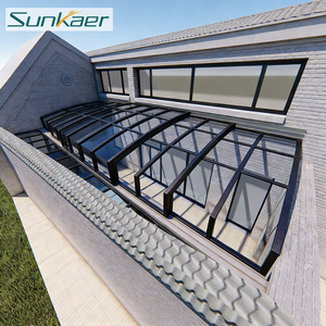 Precio de fábrica, techo de solárium retráctil de aluminio superior personalizado <span class=keywords><strong>para</strong></span> techo de Patio, techo corredizo de vidrio retráctil de policarbonato - Product Image 5