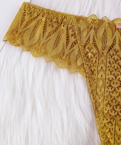 Ensemble de lingerie string taille basse en nylon uni pour femme, avec dentelle sexy, respirant, culotte bikini douce et élastique, <span class=keywords><strong>tanga</strong></span> G-string - Product Image 5