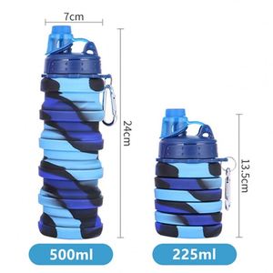 500ML Portable Kids Outdoor Travel Sports Gym Customized Silicone Folding Drinking Cup Insulated Collapsible Hot Water <b>Bottle</b> - Product Image 6