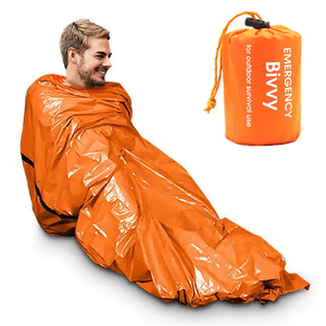 Chaud et imperméable Camping extérieur survie Mylar thermique <span class=keywords><strong>Bivvy</strong></span> sac de couchage d'urgence avec sac en tissu emballage - Product Image 1