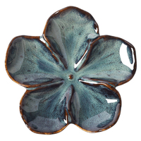 Vaisselle de four en céramique rétro japonaise Soucoupe de trempage domestique créative Conception de feuille de fleur de lotus colorée Assaisonnement Plat de trempage