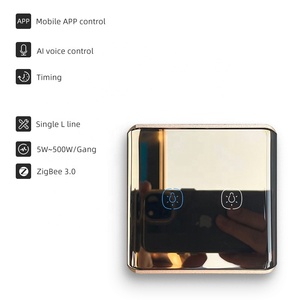 Interruptor de Pared Inteligente de 2 Botones, Compatible con <span class=keywords><strong>Smart</strong></span> Life, 16A, Zigbee 3.0, WiFi, Control Táctil, Cristal Templado Curvo, Sin Neutro, para Hogares Inteligentes (UE/RU) - Product Image 2