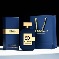 Fabrication de flacons de parfum 20ml 30ml 50ml 100ml flacon de carré de luxe vide flacon de parfum noir avec boîte
