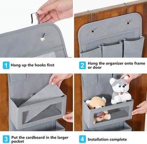 Organizzatore <span class=keywords><strong>da</strong></span> Appendere Sopra la Porta con 7 Tasche Pieghevoli e Ganci in Metallo per Armadio e Nursery - Product Image 6