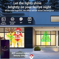 Bricolage motif et texte rideaux lumineux intelligents lumières de noël décoration couleur changeante guirlandes lumineuses pour mur de fenêtre