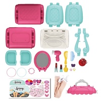 Jouets de maquillage |   Sac à dos portable pour enfants, table à langer, jouet miroir cosmétique, coiffeuse, jouet table à maquillage