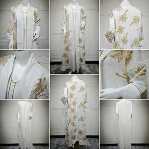Set Musulmano Dubai <span class=keywords><strong>Aya</strong></span> 481, Cardigan Ricamato, Abiti Kaftan per Donne, Abbigliamento Islamico Femminile, Vestito Musulmano <span class=keywords><strong>Aya</strong></span> - Product Image 6