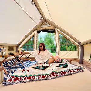 Tente légère extérieure en tissu Oxford à 12 plats pour le camping Tente de camp de groupe gonflable à toit de pilier d'air gratuit