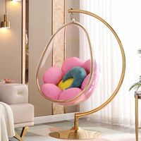 Fauteuil suspendu en rotin pour jardin, en plastique bleu, rose, noir, vert, avec support
