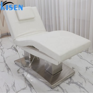 Kisen Hot Sale Stainless Steel Metal pink White Electric Massage <b>Table</b> <b>Lash</b> <b>Bed</b> Wax Pad with Gold Base for Beauty Spa Salon - Product Image 2