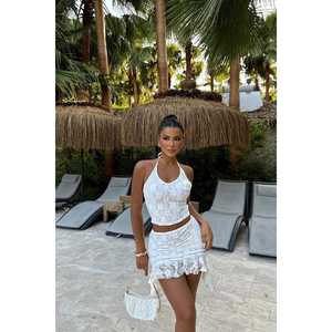 Conjunto de Bikini de Encaje WHITE DARREL, Traje de Baño con Elegantes Cordones - Product Image 6