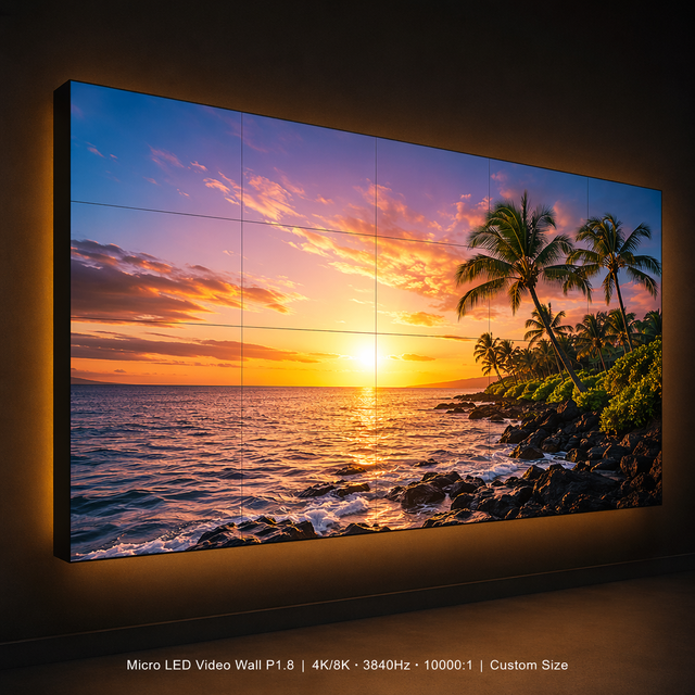 Indoor Micro LED Video Wall P0.6-P2.0 Seamless 4K 8K Ultra HD Screen for Home Theater Meeting Room Exhibition