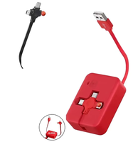 Vente en gros 3-en-1 Réutilisable 12V 3A Charge rapide de données Multifonctionnel Écouteur Cube Boîte Micro-USB Alimentation Téléphones Mobiles 2m Plastique