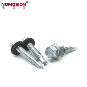 Tornillos autorroscantes NOMOSION con brida hexagonal M6, zincados con arandelas para fijación en metal - Product Image 1