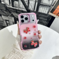 Coque de téléphone antichoc 3-en-1 en TPU+PC avec support d'appareil photo et décor papillon tendance pour MOTO G37 5G G17 Power EDGE 70 5G