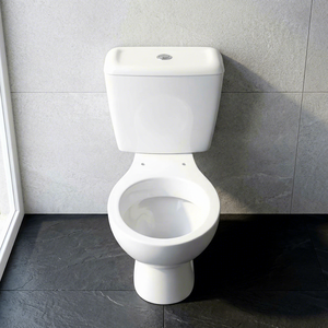 Inodoro de dos piezas de cerámica moderno, de precio económico, con descarga dual y sifón en P, directo de fábrica - Product Image 5