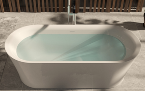 Bañera Ovalada Independiente de Acrílico de 1.8m, Diseño Moderno y Resistente, con Drenaje Central, para Hoteles y Villas - Product Image 3
