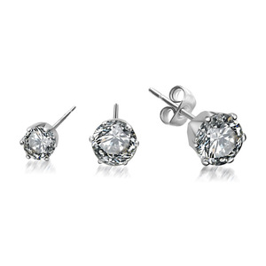 Boucles d'oreilles en diamant, taille brillant rond, 1 carat, bijoux cadeau pour femme, hypoallergéniques CF063 - Product Image 1