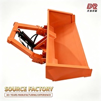 Bac de transport robuste en acier pour tracteur, benne hydraulique à 3 points, pour tracteur compact, attelage Cat 1
