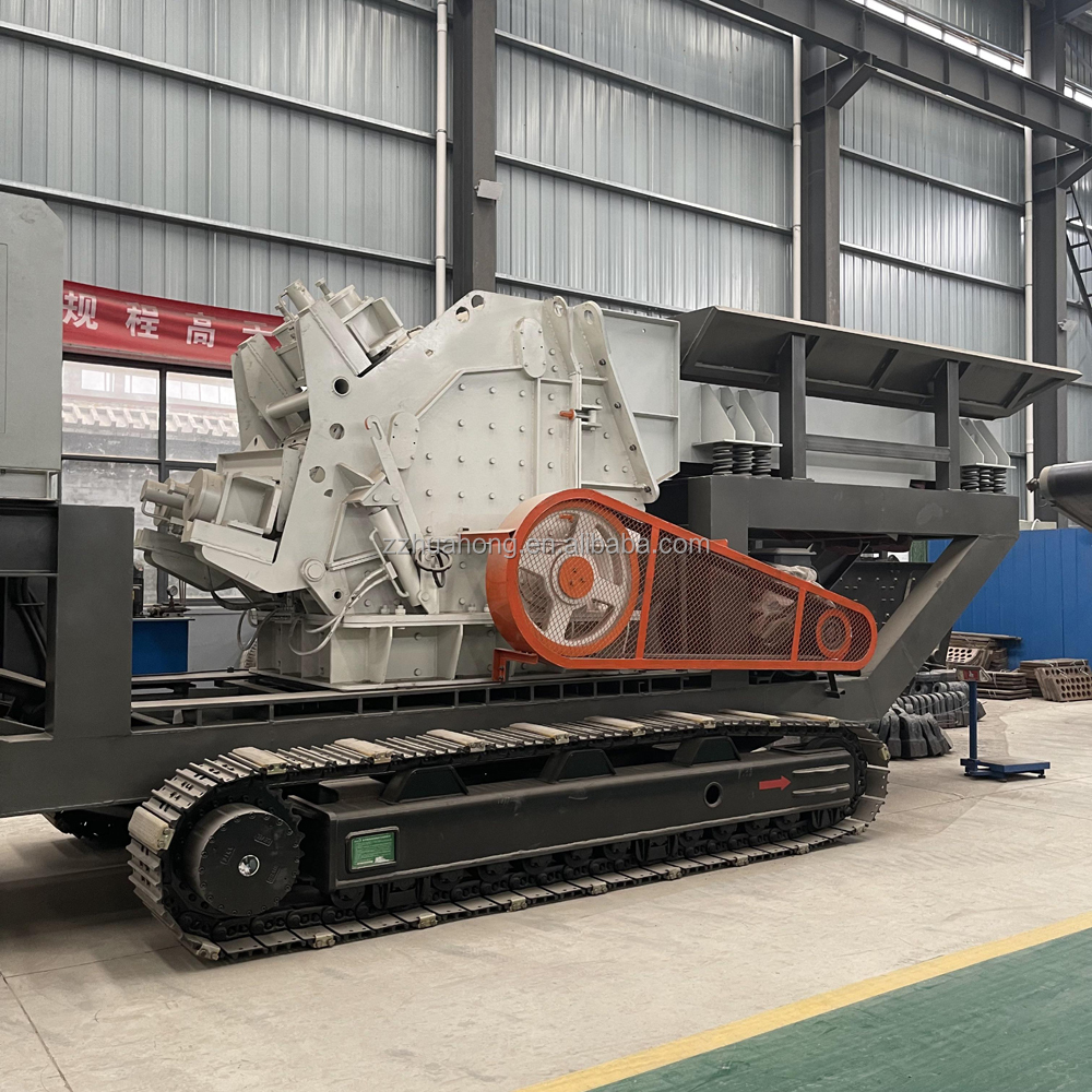 Дизельная щековая дробилка, ударная Дробилка гусеничного типа с вибрационным экраном для горного использования