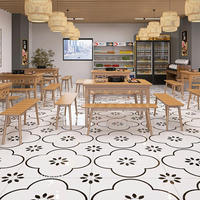 Dalles de marbre fleuri en porcelaine émaillée polie pour la décoration intérieure, noir et blanc, pour sols de maison, 80x80cm, finition brillante