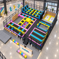 Équipement de parc de trampolines intérieur personnalisé Vabibo TP038, parcours de saut ouvert commercial, fosse de mousse haute densité, centre familial