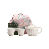 Service à thé de voyage en céramique de luxe moderne fait main avec théière durable de 60 ml et tasse à thé, rangement portable