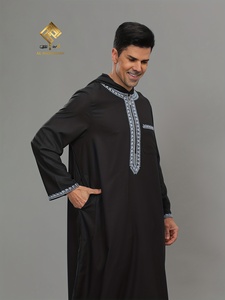 Robe à manches longues HARAMAIN en matériaux haut de gamme, design tendance à capuche, broderie marocaine, populaire, décontractée, légère et à séchage rapide pour - Product Image 4