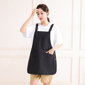 Logo personalizzato di alta qualità per adulti regolabile moda Cross donna uomo artista parrucchiere Barista negozio di caffè bavaglini durevole - Product Image 2