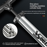 Pompe à air pour vélo, manomètre universel pour véhicules électriques, voitures, pompe haute pression en acier inoxydable 160PSL, fonctionnement manuel